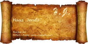 Haaz Jenő névjegykártya
