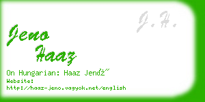 jeno haaz business card